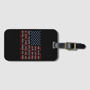 US American Flag Alle 50 Staat-Namen Gepäckanhänger