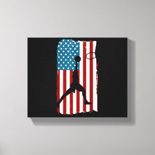 US American Flag Basketball Patriotic Athlete Prin Leinwanddruck