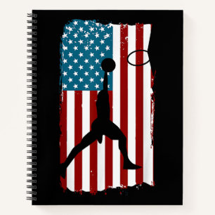 US American Flag Basketball Patriotic Athlete Prin Notizbuch