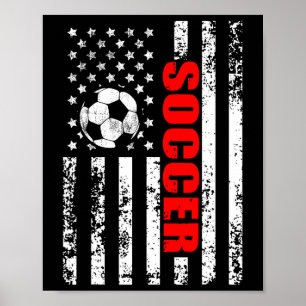 US American Flag Fußball Patriotic Soccer Women Gi Poster