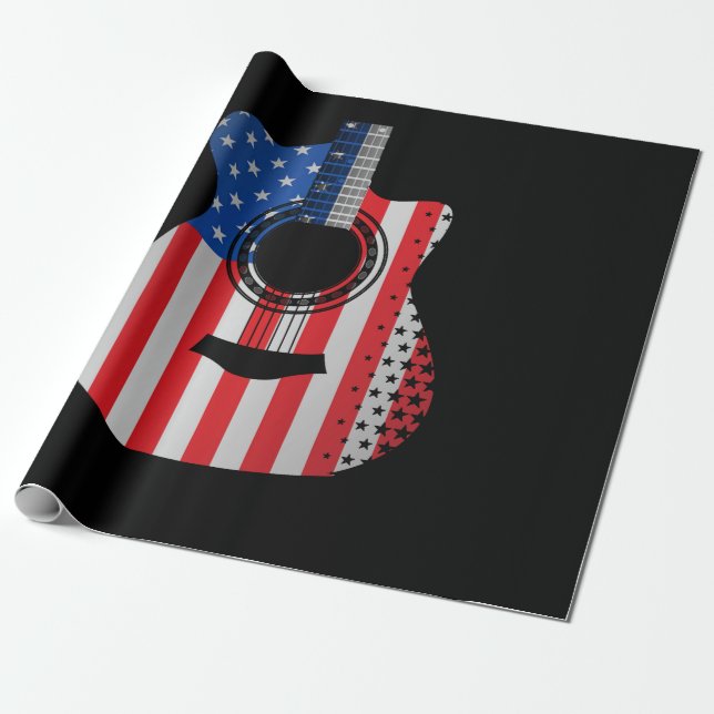 US American Flag Guitar Musician gestört Geschenkpapier (Ungerollt)