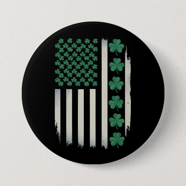 US American Flag Kleeblatts St Patricks Day Americ Button (Vorderseite)