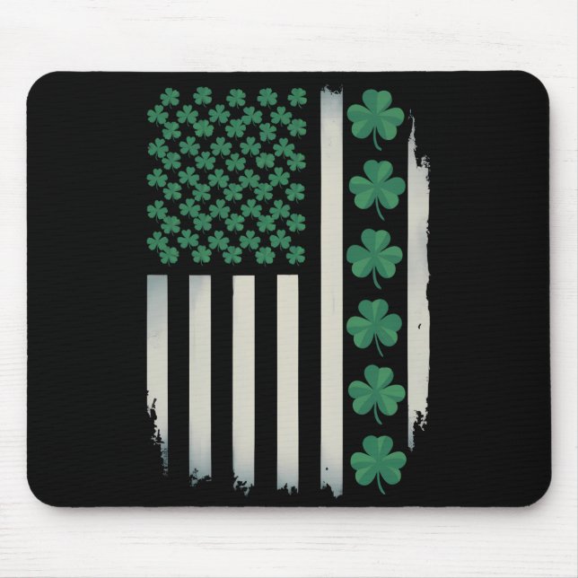 US American Flag Kleeblatts St Patricks Day Americ Mousepad (Vorne)