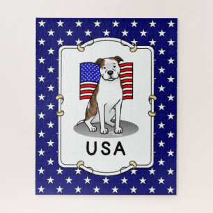 US American Flag Pit Bull (lt brindle white 3)