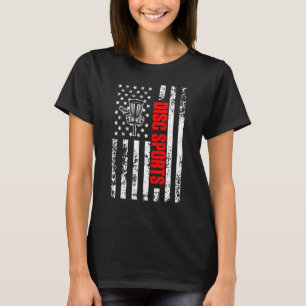 US American Flag Sports Patriotic Disk Golf T-Shirt