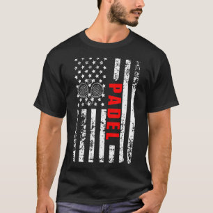 US American Flag Sports Patriotic Padel T-Shirt