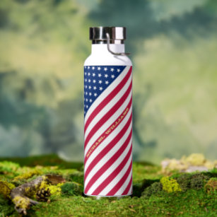 US American Flag Stars Streifen Custom Mit Monogra Trinkflasche