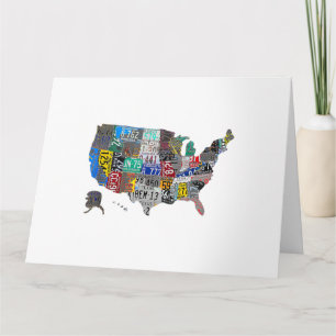 US American United Staaten Map Flag Lizenzschild A Karte