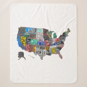 US American United Staaten Map Flag Lizenzschild A Sherpadecke
