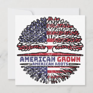 US American USA United Staaten America Tree Roots Einladung