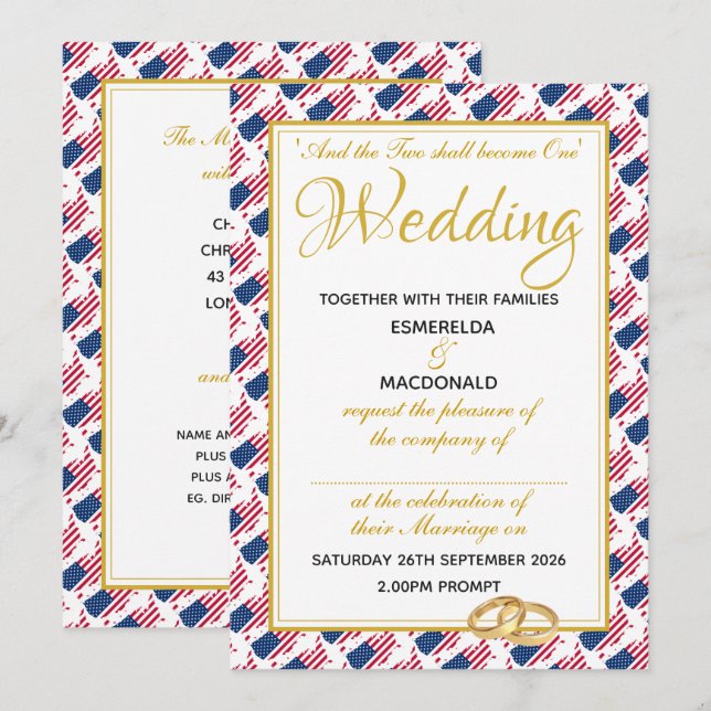 US-AMERIKA Christliche Schrift Custom Wedding Einladung (Vorne/Hinten)