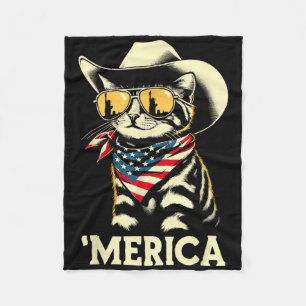 US Amerika Katze 4. Juli Männer Frauen Kinder Funn Fleecedecke