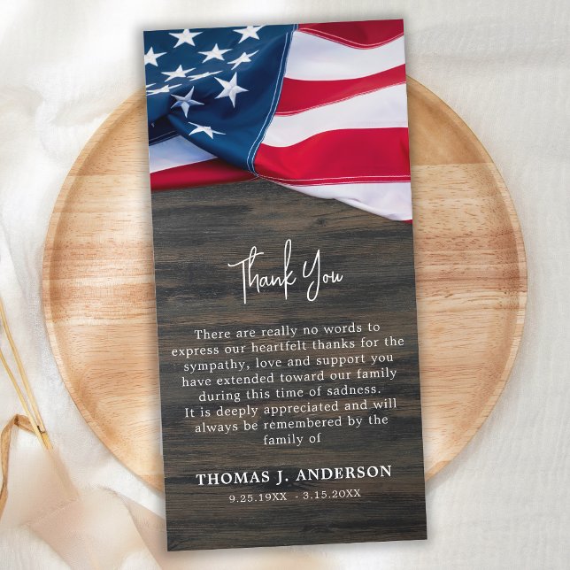 US-amerikanische Flag Memorial Veteran Military Be Dankeskarte (Von Creator hochgeladen)