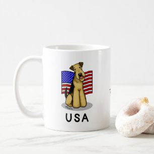 US-amerikanische Flagge Airedale Terrier Dog - Nie Kaffeetasse