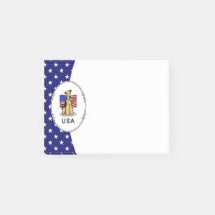 US-amerikanische Flagge Airedale Terrier Dog - Nie Post-it Klebezettel
