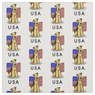 US-amerikanische Flagge Airedale Terrier Dog - Nie Stoff