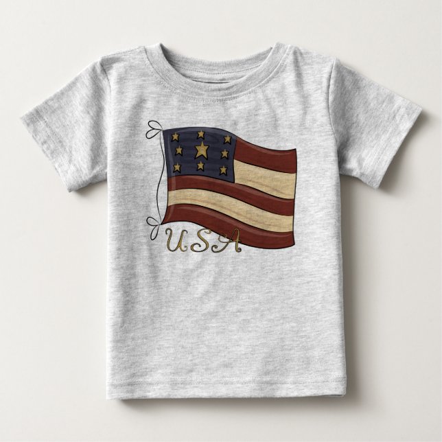 US-amerikanische Flagge Baby T-shirt (Vorderseite)