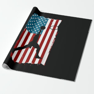 US-amerikanische Flagge Basketball Patriotischer A Geschenkpapier