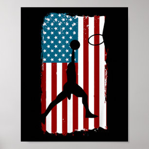 US-amerikanische Flagge Basketball Patriotischer A Poster