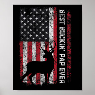 US-amerikanische Flagge Bester Buckin' Pap je Hirs Poster