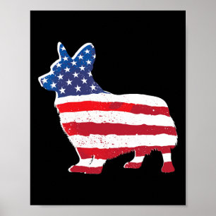 US-amerikanische Flagge Corgi Pet Hund Liebhaber 4 Poster