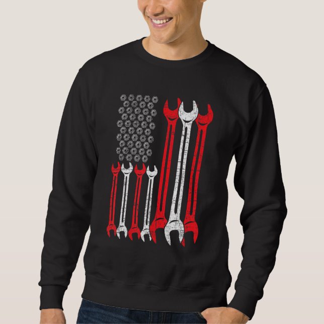 US-amerikanische Flagge Dieselfahrzeug Sweatshirt (Vorderseite)