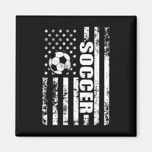 US-amerikanische Flagge Fußball Patriotischer Fußb Magnet