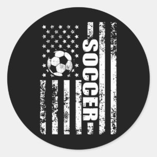Us-amerikanische Flagge Fußball Patriotischer Fußb Runder Aufkleber
