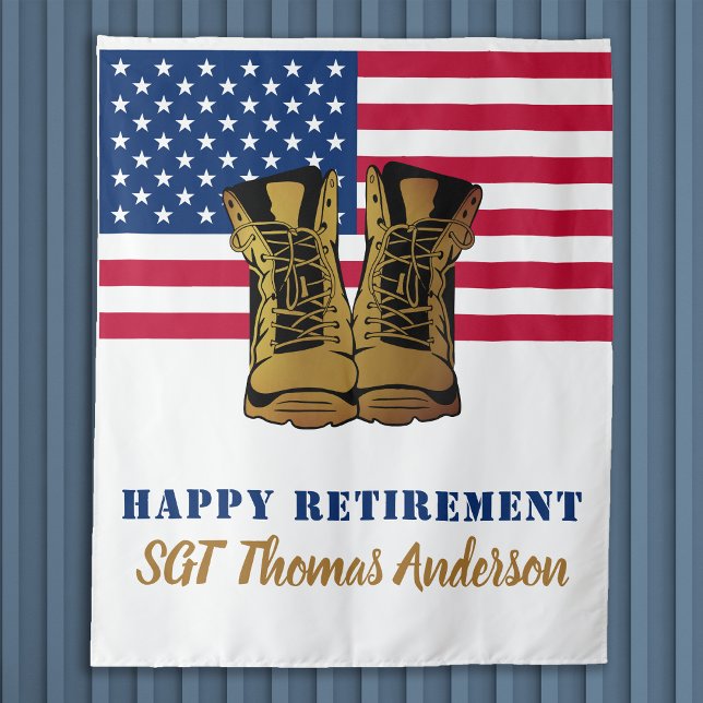 US-amerikanische Flagge Gold Boots Militärruhestan Wandteppich (Von Creator hochgeladen)