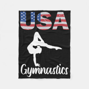 US-amerikanische Flagge Gymnastik T-Shirt Gymnast Fleecedecke