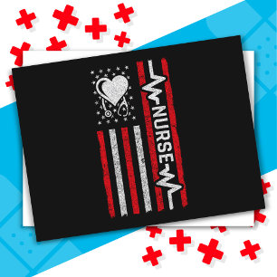 US-amerikanische Flagge Hero Herzkrankenaufwertung Postkarte