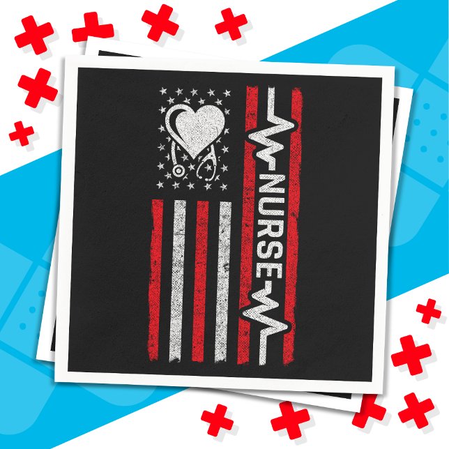 US-amerikanische Flagge Hero Herzkrankenaufwertung Serviette (Von Creator hochgeladen)