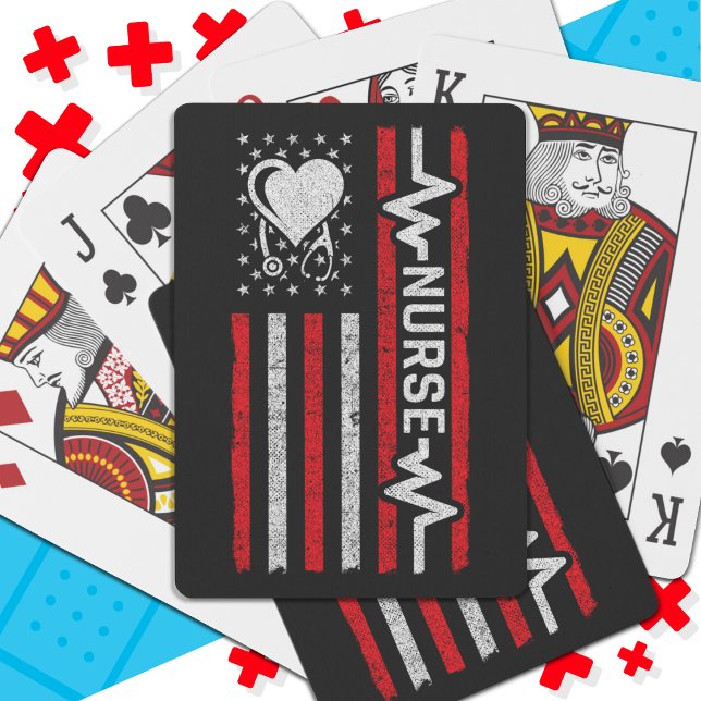 US-amerikanische Flagge Hero Herzkrankenaufwertung Spielkarten (Von Creator hochgeladen)