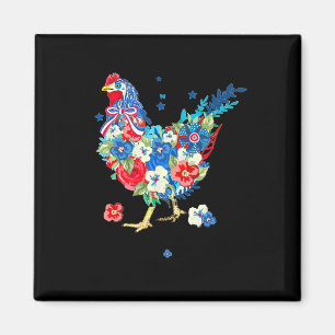 US-amerikanische Flagge Hühnchen Lover 4. Juli Pat Magnet