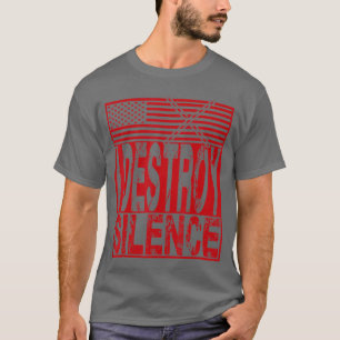 US-amerikanische Flagge I Zerstöre Stille Lustiger T-Shirt