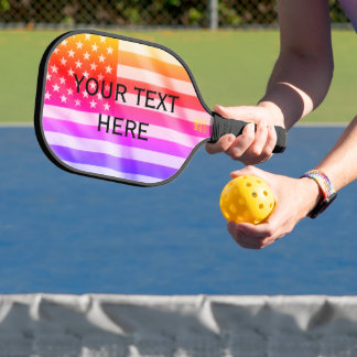 US-amerikanische Flagge Ihr Text hier Pickleball P Schläger