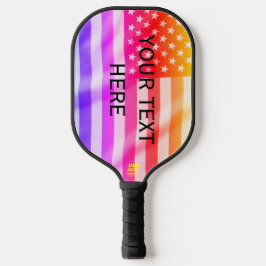 US-amerikanische Flagge Ihr Text hier Pickleball P Schläger