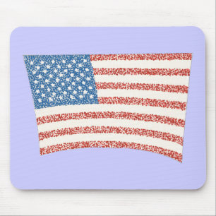 US-amerikanische Flagge in Pointillismus auf Mouse Mousepad