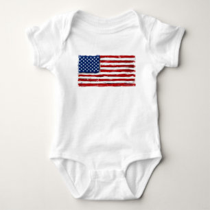US-amerikanische Flagge Militärbaby-Shirt ein St Baby Strampler