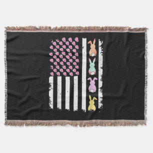 US-amerikanische Flagge mit Hase für den Ostersonn Decke