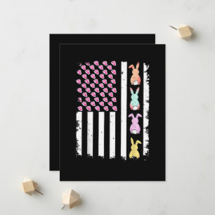 US-amerikanische Flagge mit Hase für Ostern Ankündigung