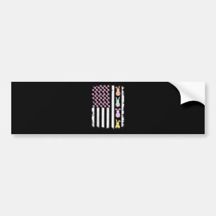 US-amerikanische Flagge mit Hase für Ostern Autoaufkleber