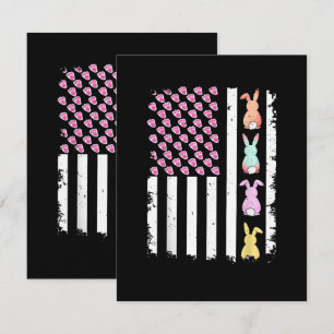 US-amerikanische Flagge mit Hase für Ostern Dankeskarte
