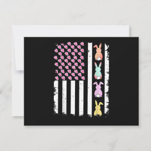 US-amerikanische Flagge mit Hase für Ostern Einladung