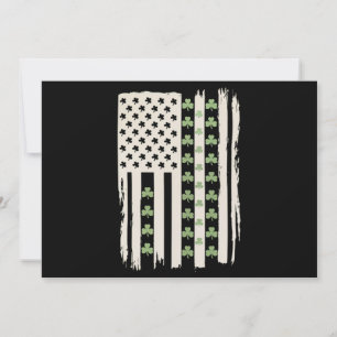 US-amerikanische Flagge mit Shamrocks für St. Patr Einladung