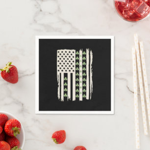 US-amerikanische Flagge mit Shamrocks für St. Patr Serviette