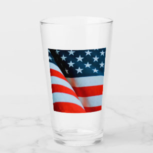 US-amerikanische Flagge Rot Weiß und Blau Glas