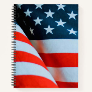 US-amerikanische Flagge Rot Weiß und Blau Notizbuch