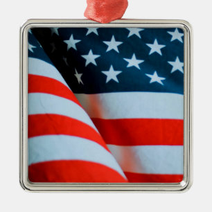 US-amerikanische Flagge Rot Weiß und Blau Ornament Aus Metall
