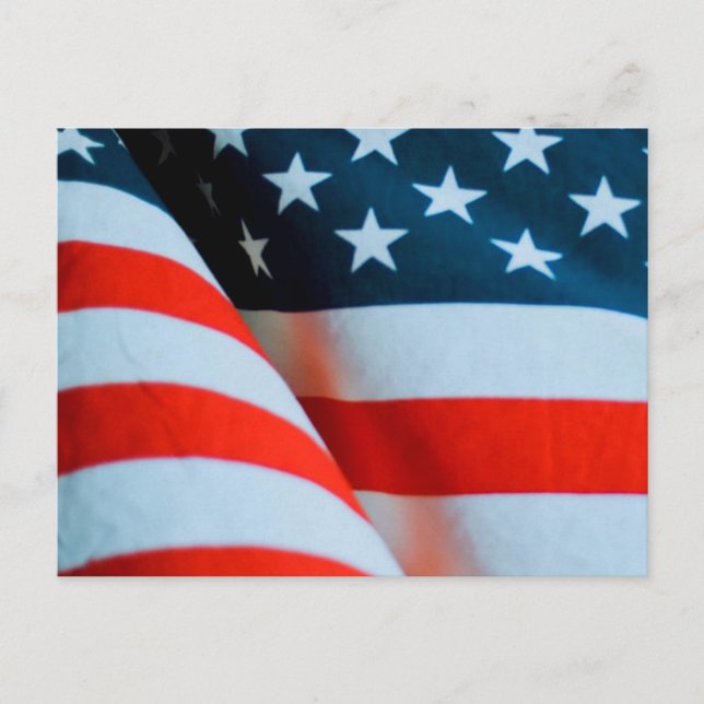 US-amerikanische Flagge Rot Weiß und Blau Postkarte (Vorderseite)